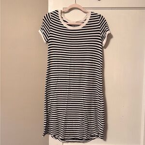 Maurices Navy and White Striped Tee Dress